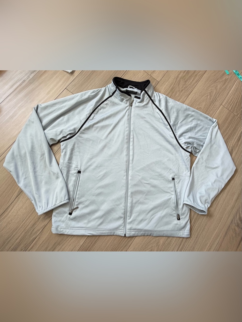 VTG Lyle & Scott Scotland Men's Lightweight Full-Zip Jacket Gray Large